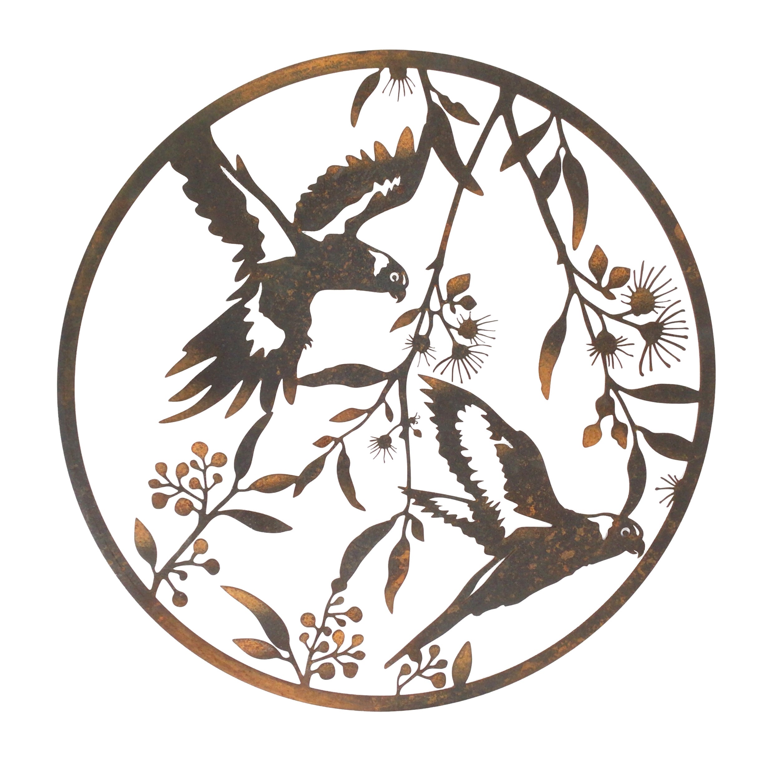 Parrots in Flight - Large wall circle