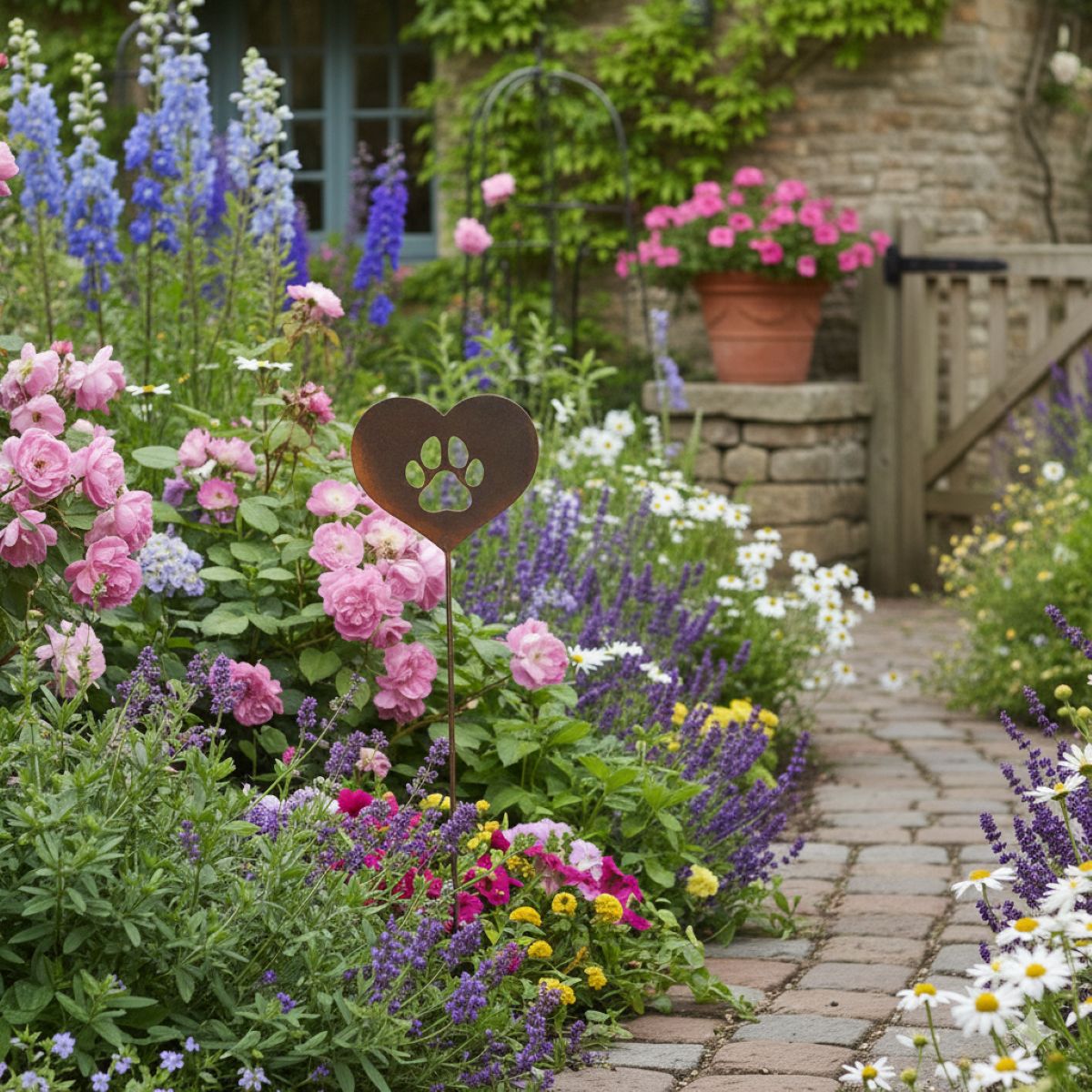 Pet paw print in heart
