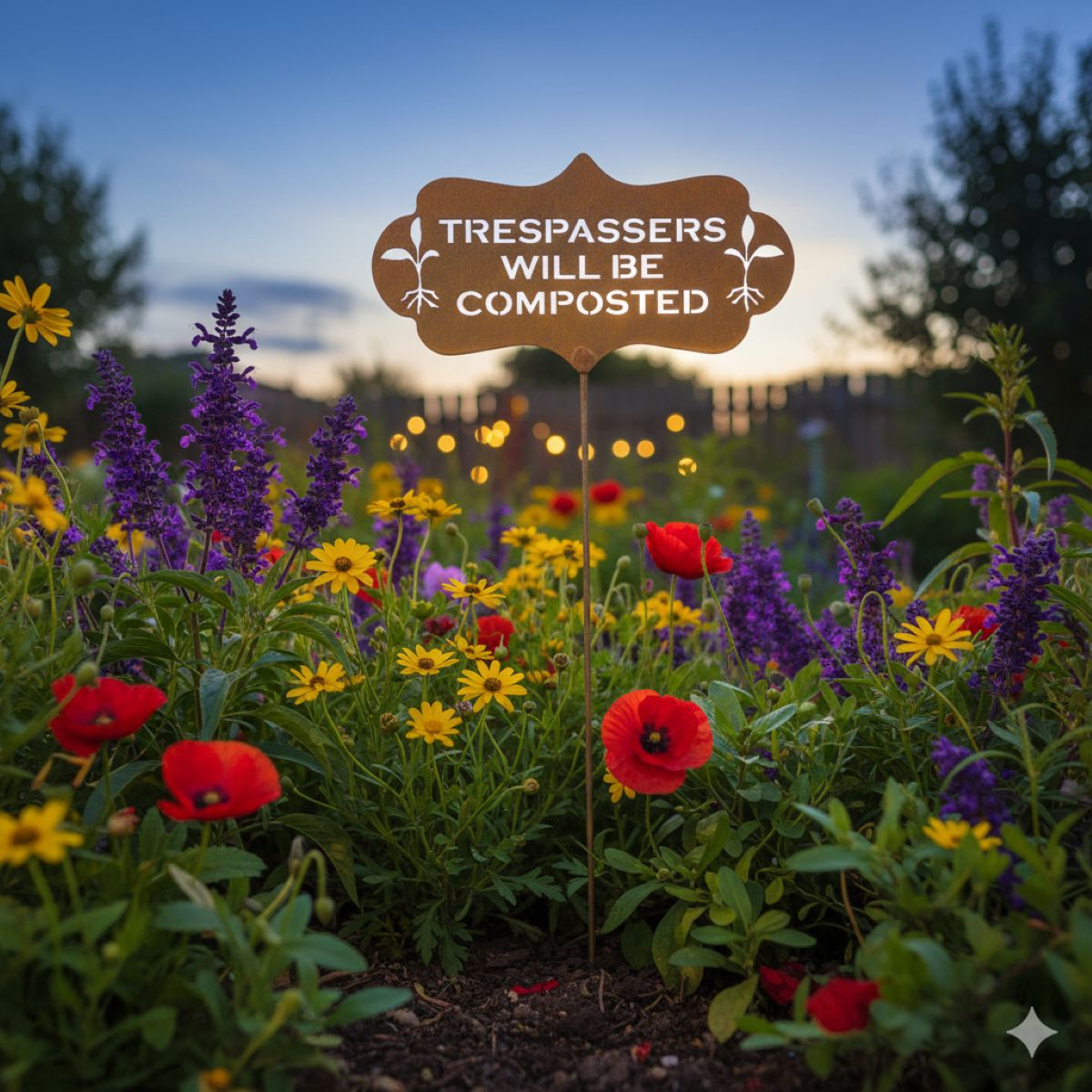 Trespassers will be Composted sign