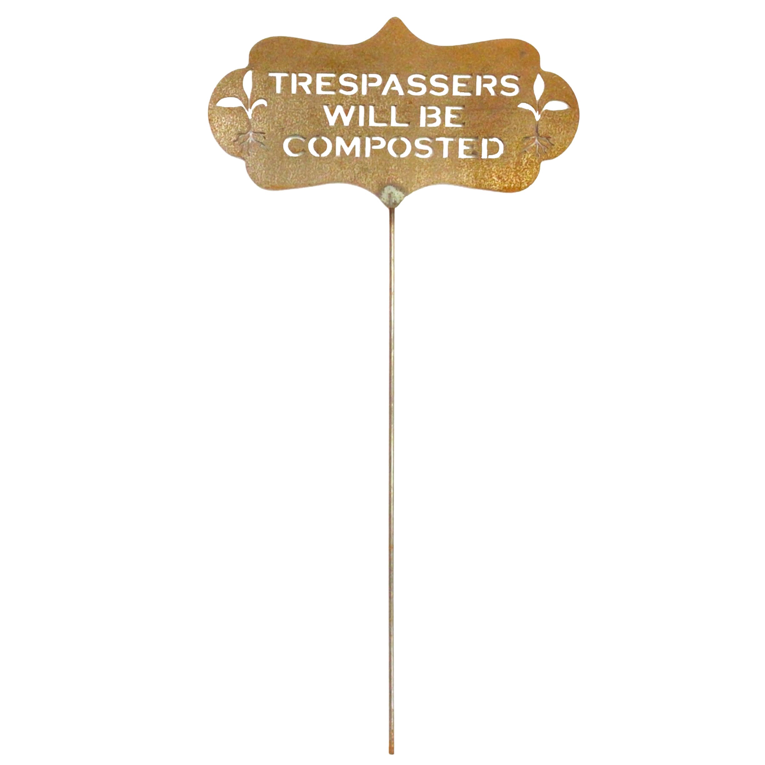 Trespassers will be Composted sign