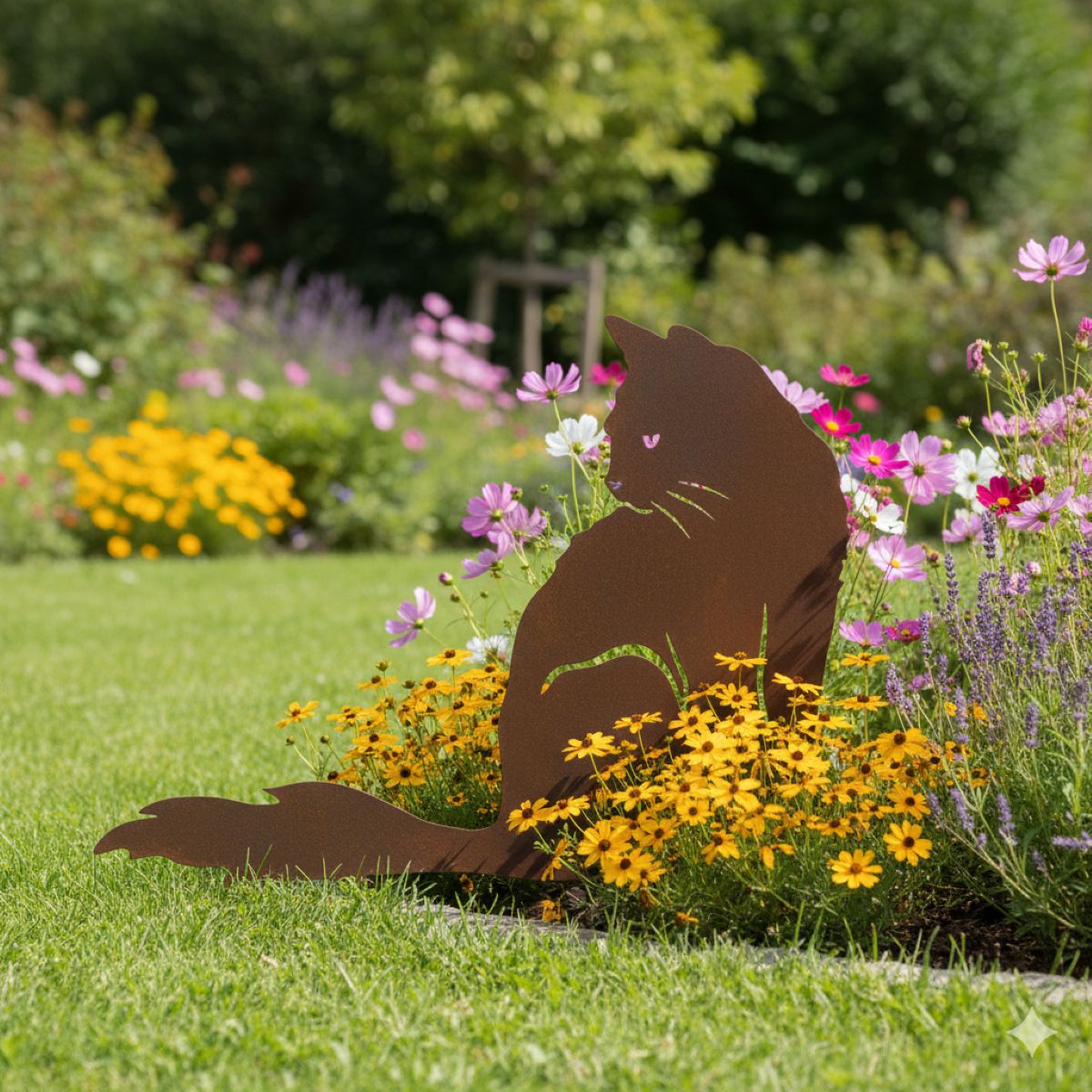 Cat - sitting with fluffy tail