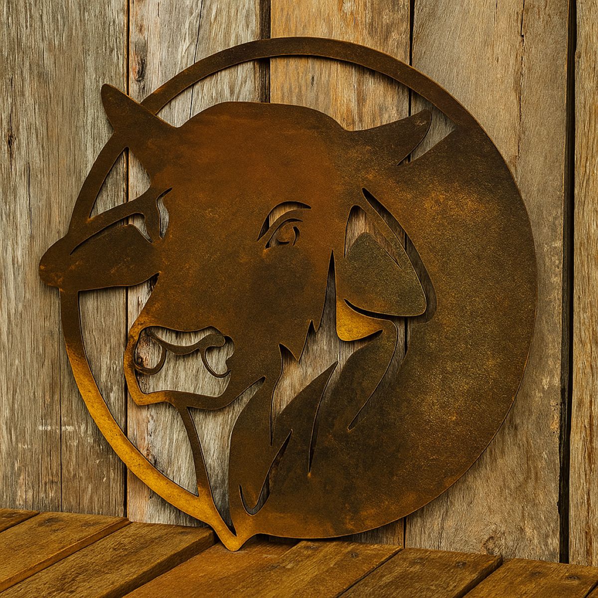 Brahman Bull - Medium wall circle