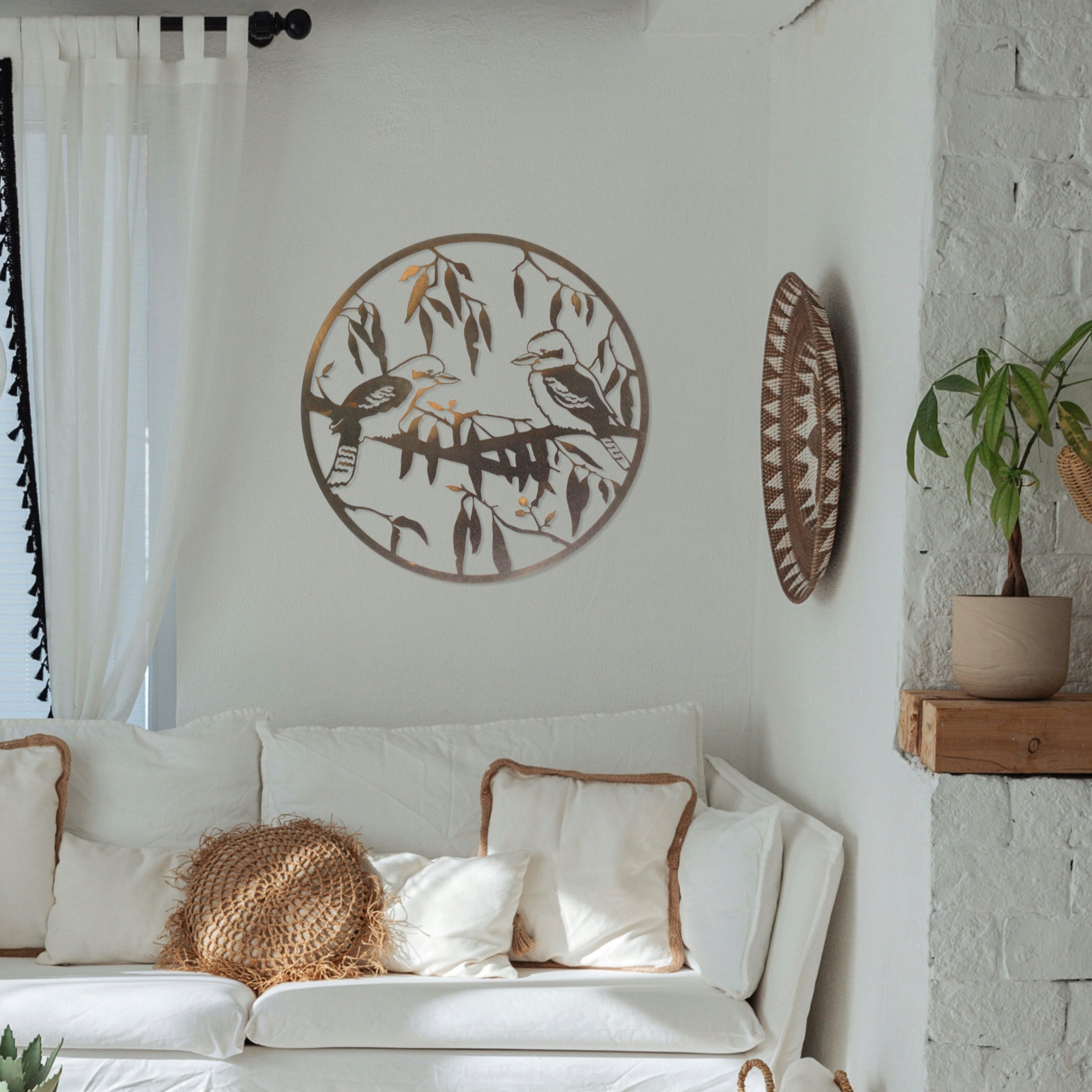 Kookaburra Duo - Large wall circle