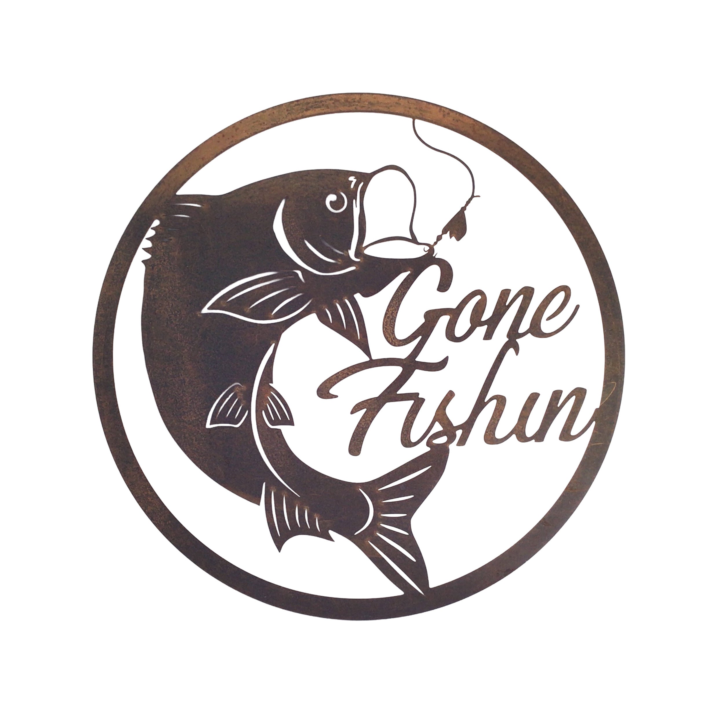 Gone Fishin - Medium wall circle sign