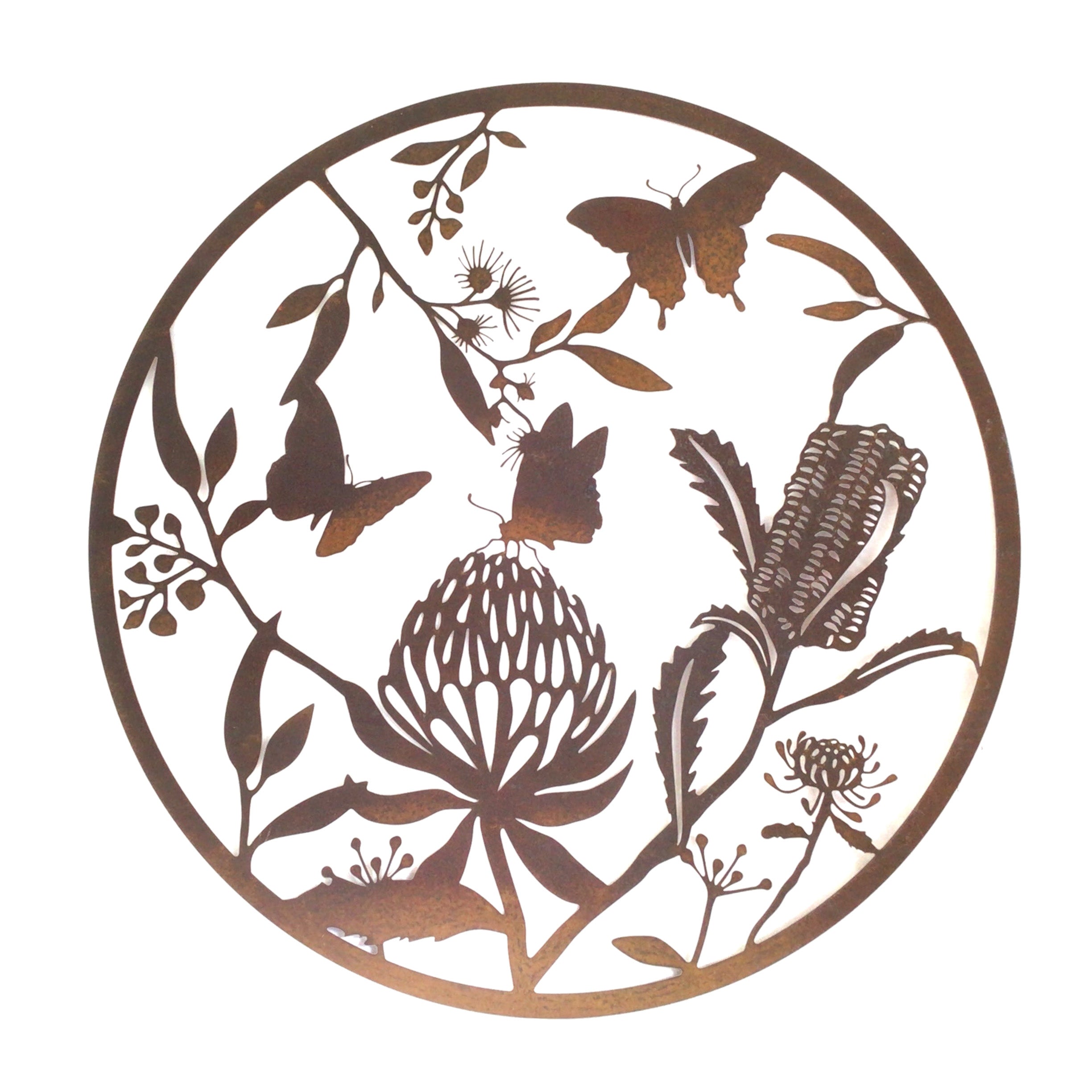 Butterflies & Native Flowers - Large wall circle