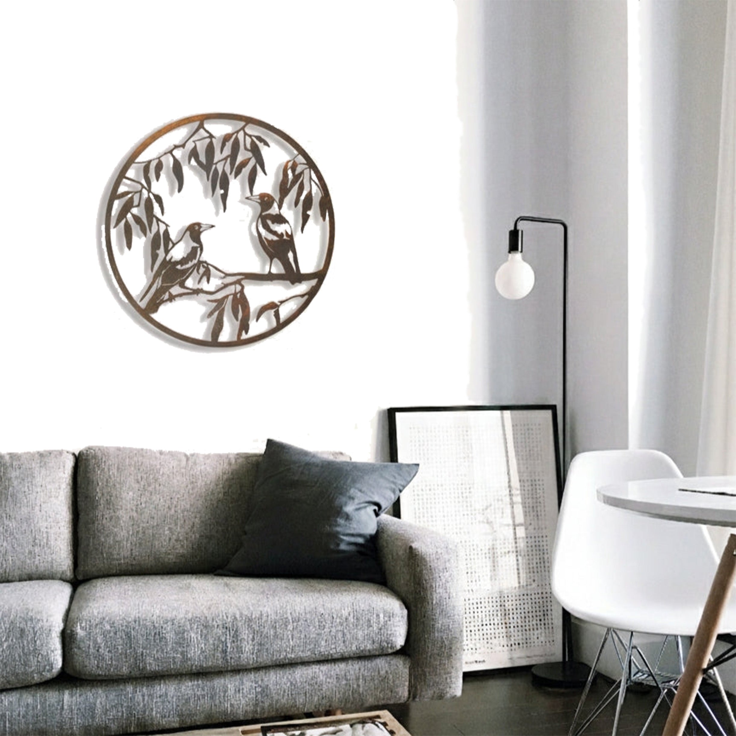 Magpie Duo - Large wall circle