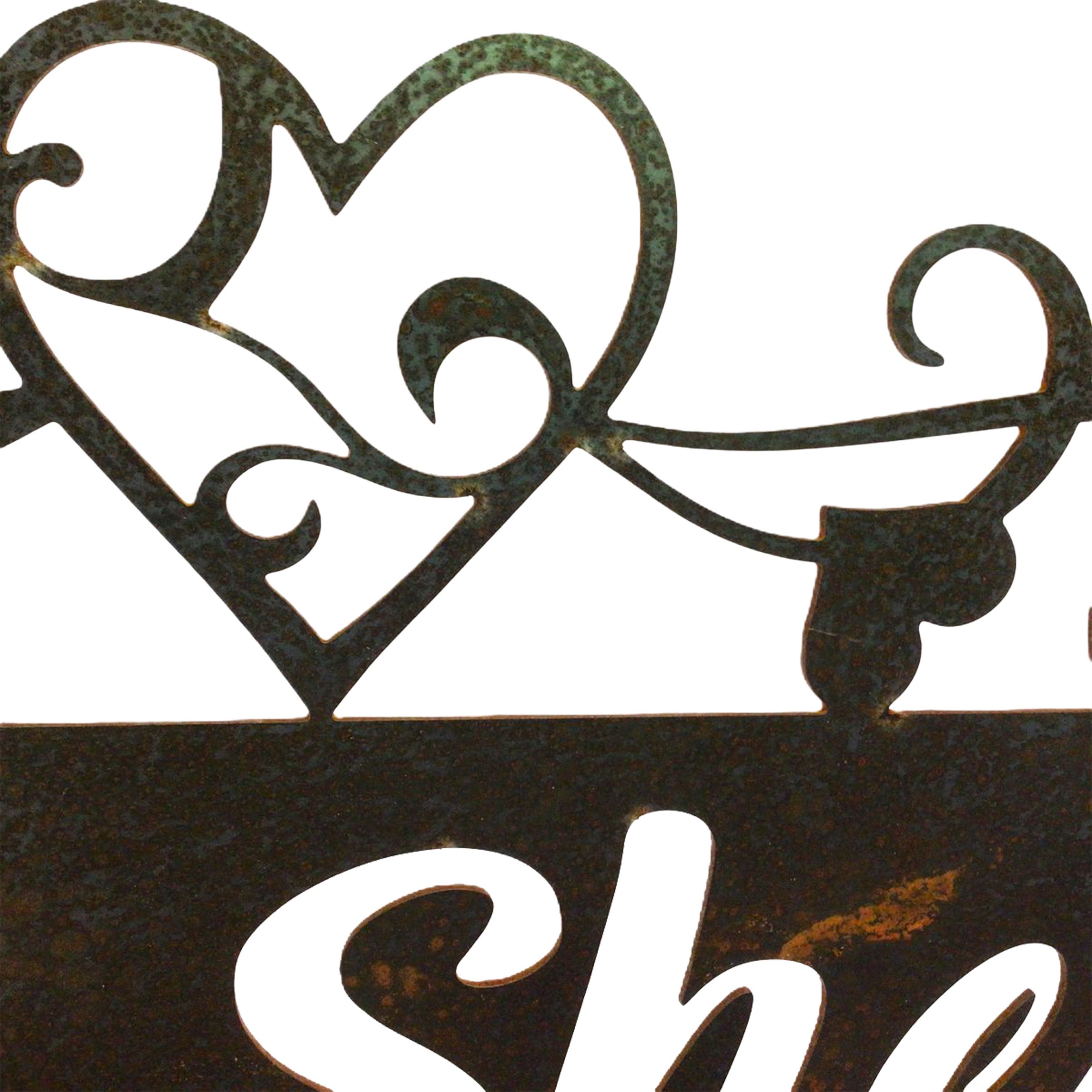 She Shed - with scrolls and hearts