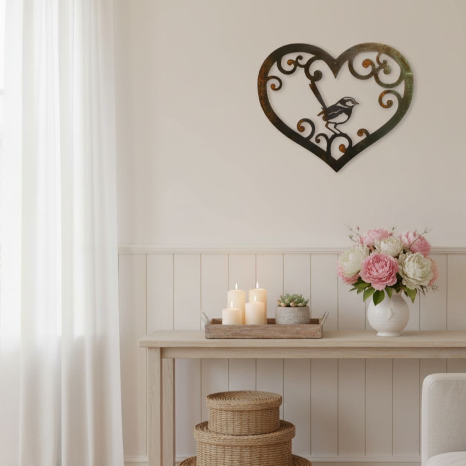 Wren - heart with scrolls